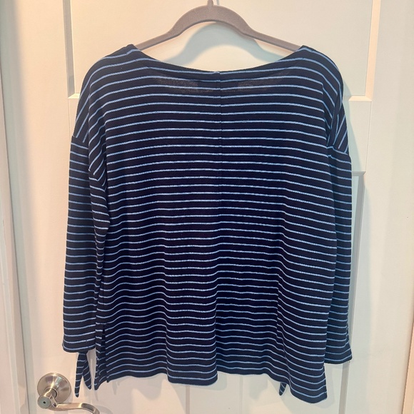 LOFT Long Sleeve Tee, M, EUC, Navy stripe - Picture 5 of 8